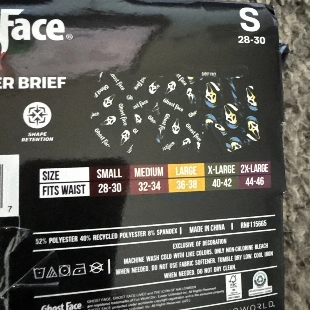 Lot Of 2 Packs Of 2 Ghost Face Scream Men's Boxer Briefs S 28/30 Black (4 Pair)